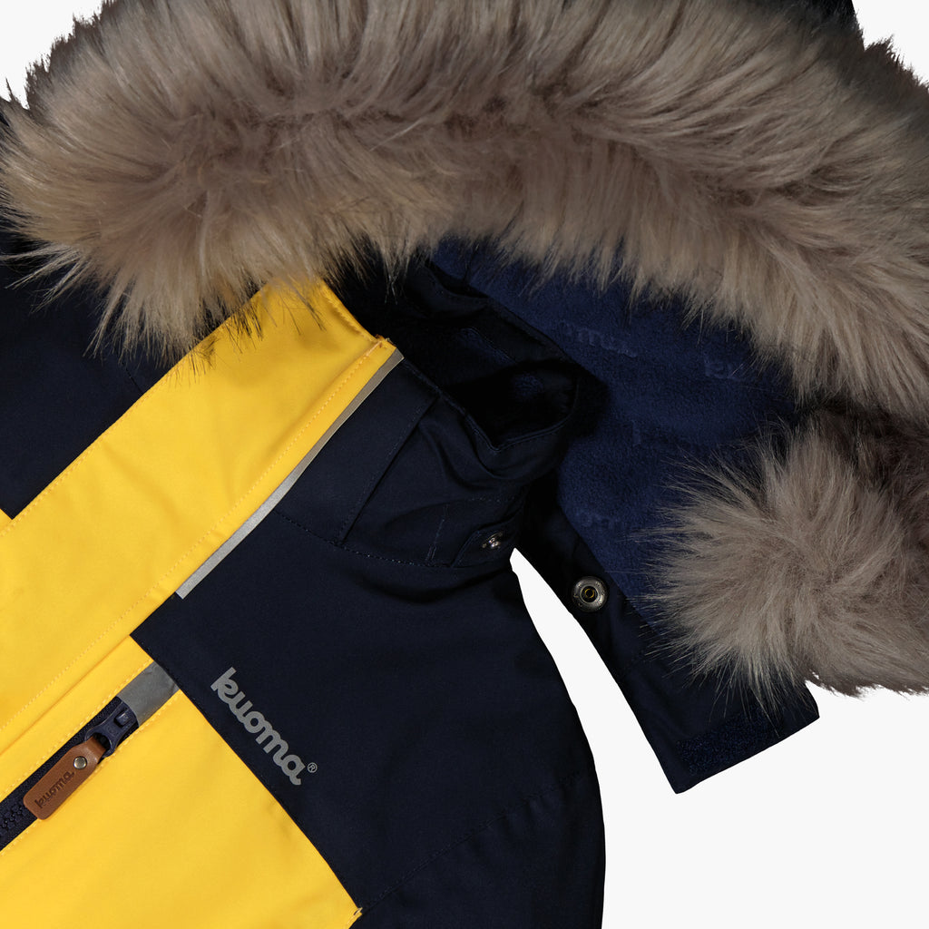 Kuoma Lasten toppatakki Hugo, T.Sininen/Keltainen