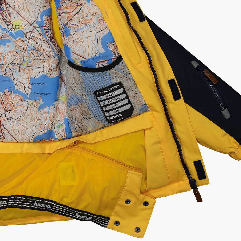 Kuoma Lasten toppatakki Hugo, T.Sininen/Keltainen